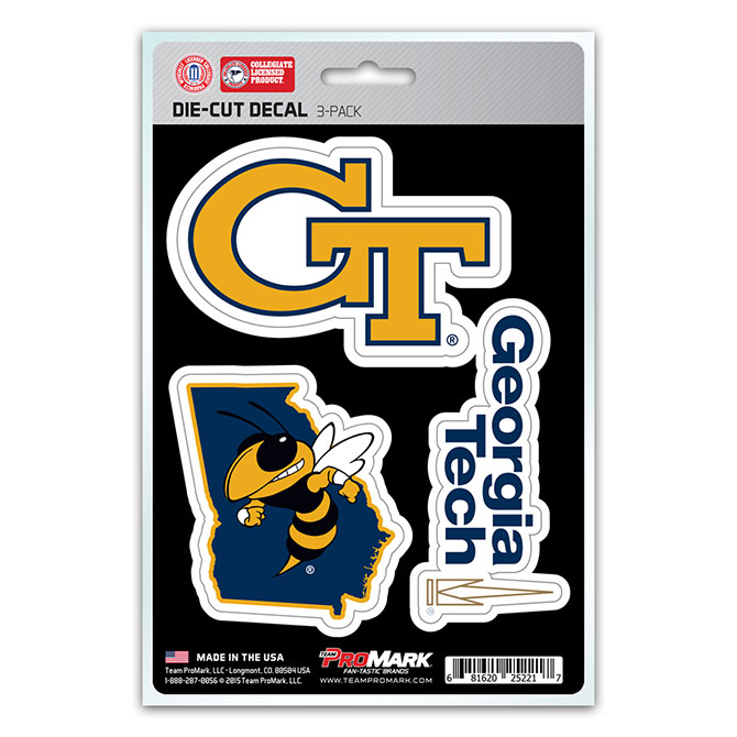 Pro Mark  Georgia Tech Decal - Pack of 3