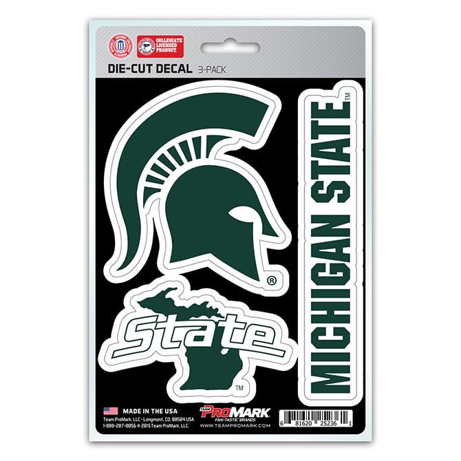 Pro Mark DST3U036 Michigan State Decal - Pack of 3
