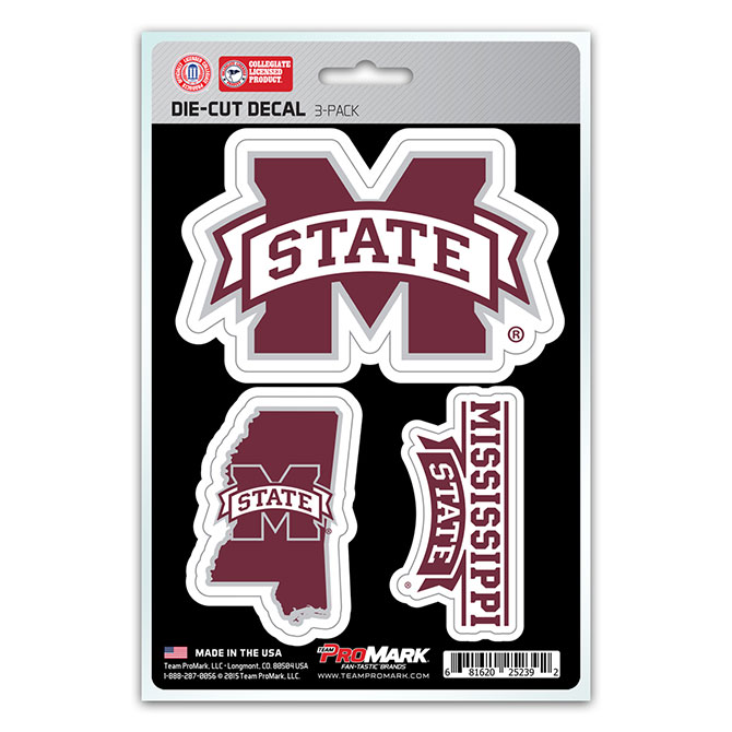 Pro Mark DST3U039 Mississippi State Decal - Pack of 3