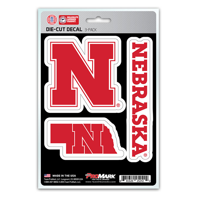 Pro Mark DST3U042 Nebraska Decal - Pack of 3