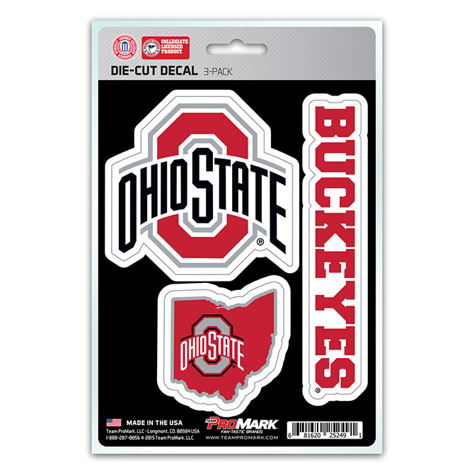 Pro Mark DST3U049 Ohio State Decal - Pack of 3