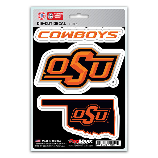 Pro Mark  Oklahoma State Decal - Pack of 3