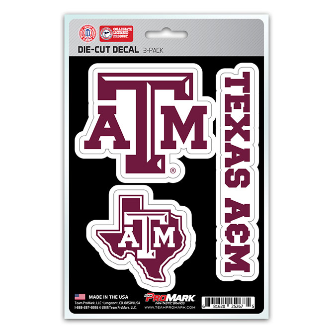Pro Mark DST3U067 Texas A&M Decal - Pack of 3