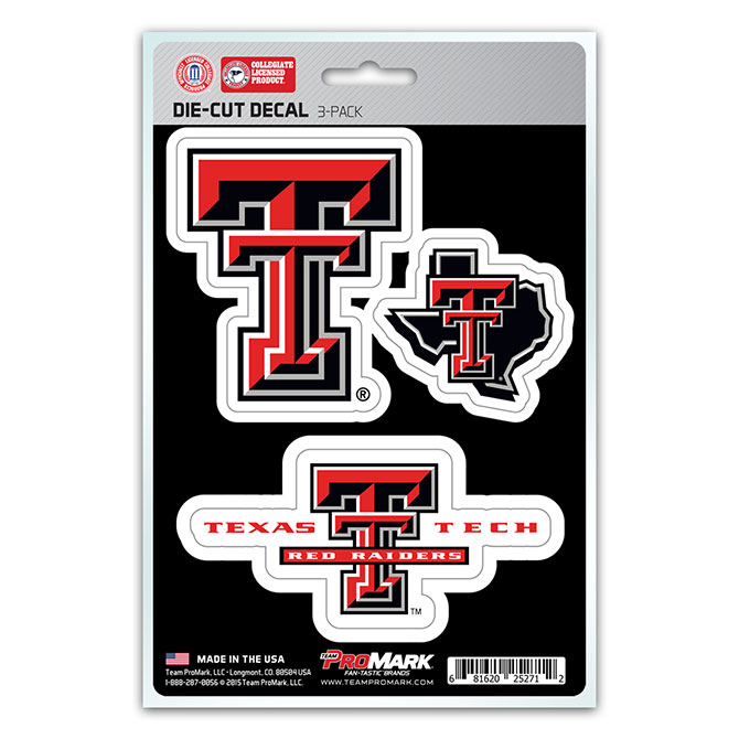 Pro Mark DST3U071 Texas Tech Decal - Pack of 3