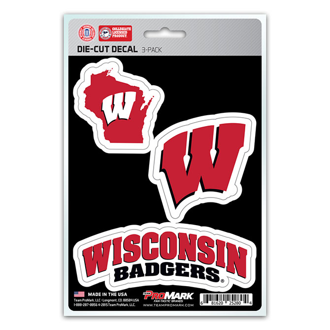 Pro Mark DST3U080 Wisconsin Decal - Pack of 3
