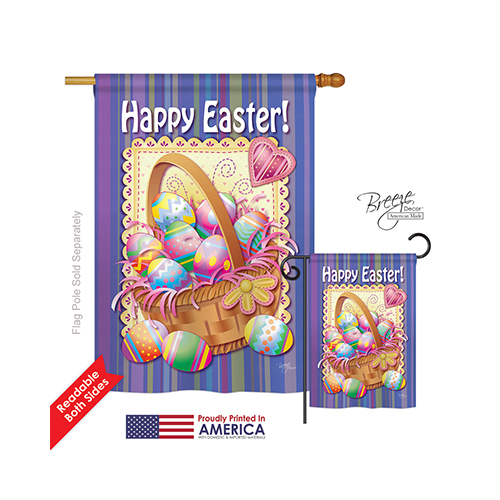 03040 Easter Easter Basket 2-Sided Vertical Impression House Flag - 28 x 40 in.