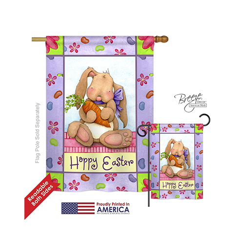 03056 Easter Bunny & Beans 2-Sided Vertical Impression House Flag - 28 x 40 in.