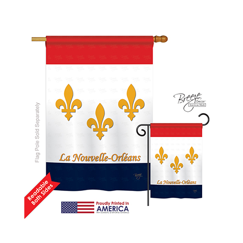 18006 Mardi Gras New Orleans 2-Sided Vertical Impression House Flag - 28 x 40 in.