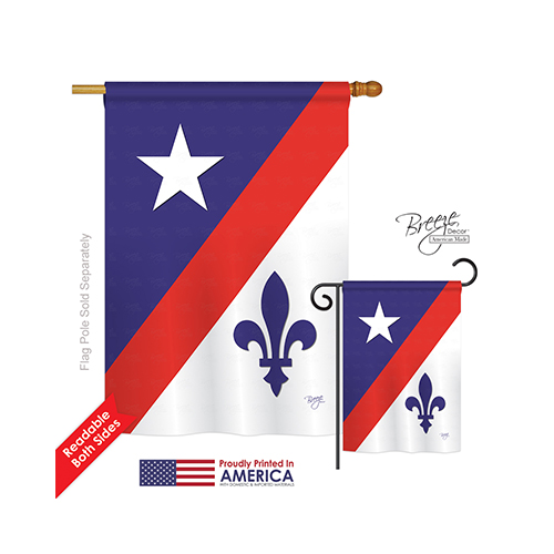 18007 Mardi Gras Franco American 2-Sided Vertical Impression House Flag - 28 x 40 in.