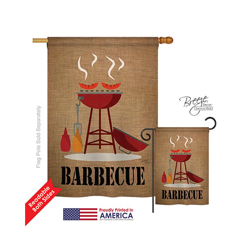 06076 Summer Barbecue 2-Sided Vertical Impression House Flag - 28 x 40 in.