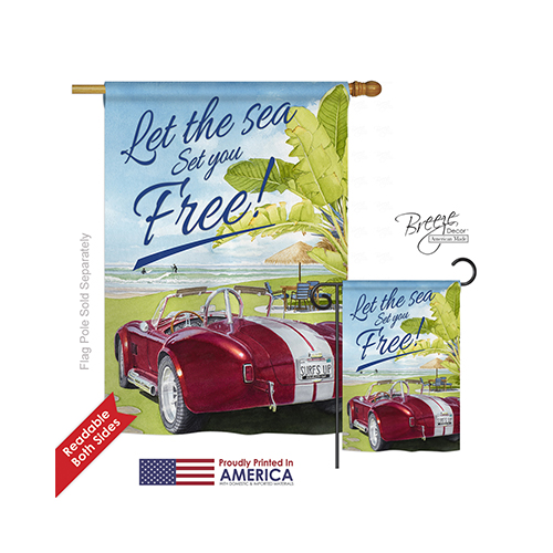 06078 Summer Set You Free 2-Sided Vertical Impression House Flag - 28 x 40 in.