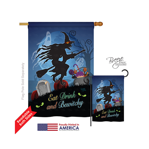 12005 Halloween Bewitchy 2-Sided Vertical Impression House Flag - 28 x 40 in.
