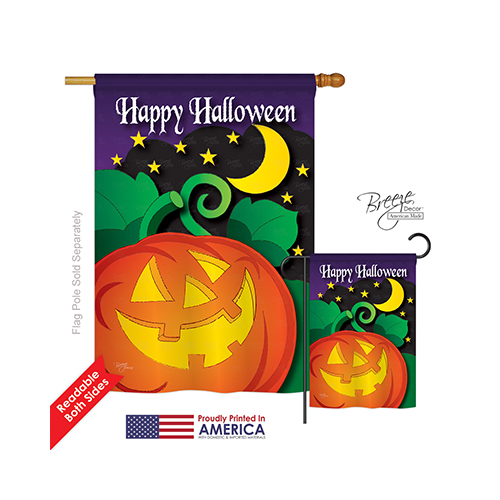 12052 Halloween Halloween Night 2-Sided Vertical Impression House Flag 28 x 40 in.