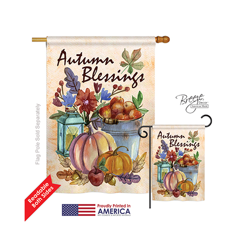 13006 Harvest & Autumn Autumn Blessings 2-Sided Vertical Impression House Flag