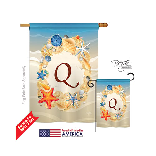 30173 Summer Q Monogram 2-Sided Vertical Impression House Flag