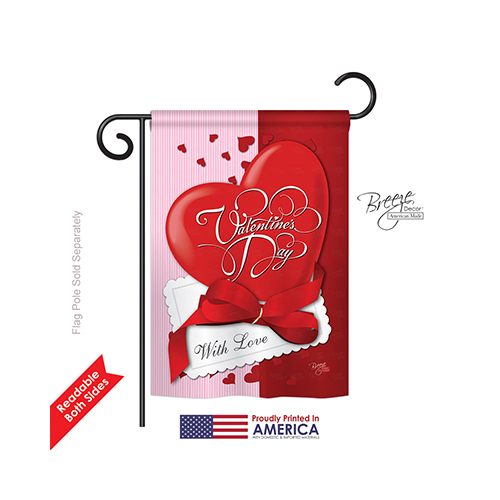 51002 Valentines with Love 2-Sided Impression Garden Flag - 13 x 18.5 in.