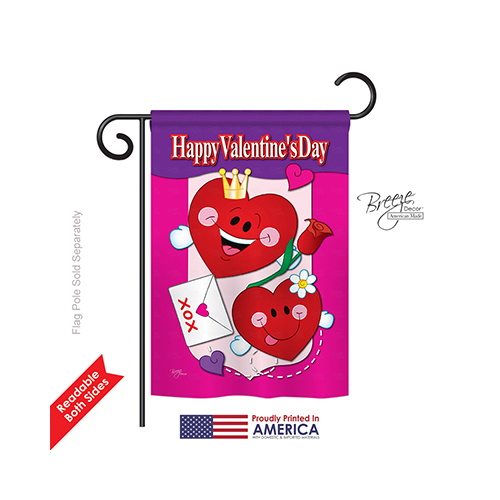 51040 Valentines Happy Valentines Day 2-Sided Impression Garden Flag - 13 x 18.5 in.