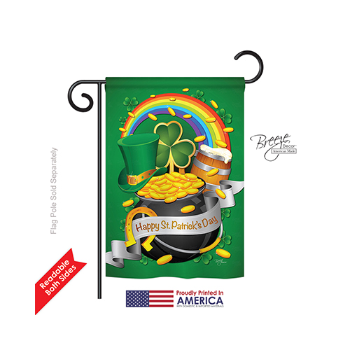 52027 St Pats Happy St. Patricks Day 2-Sided Impression Garden Flag - 13 x 18.5 in.