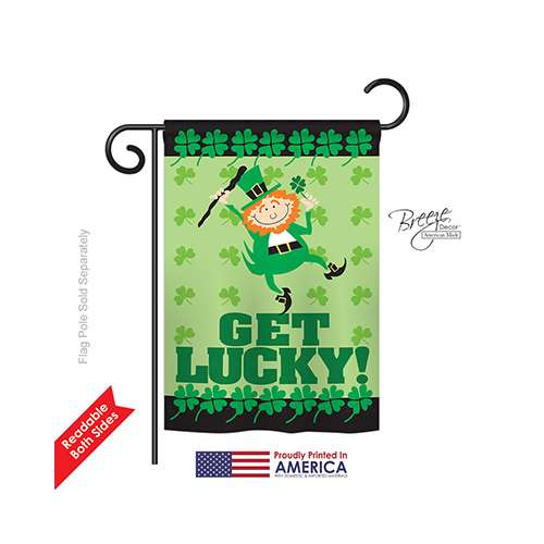 52028 St Pats Get Lucky 2-Sided Impression Garden Flag - 13 x 18.5 in.