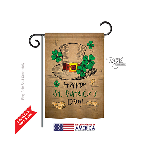 52031 St Pats St Pats Hat 2-Sided Impression Garden Flag - 13 x 18.5 in.