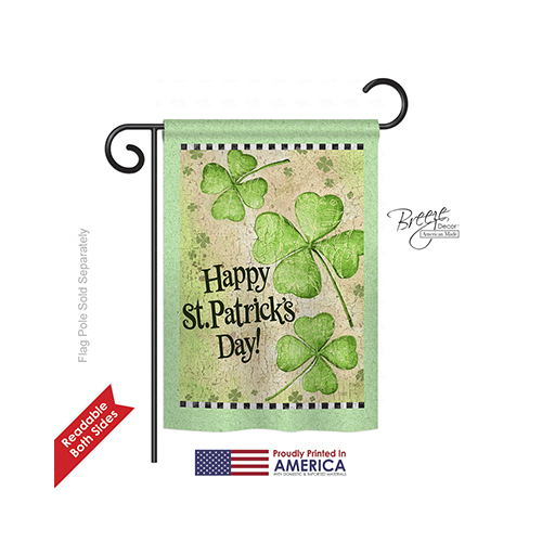 52032 St Pats St. Patricks Day Clover 2-Sided Impression Garden Flag