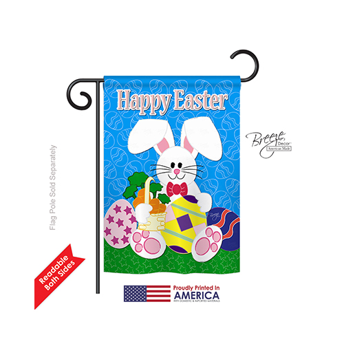 53029 Easter Happy Bunny 2-Sided Impression Garden Flag - 13 x 18.5 in.