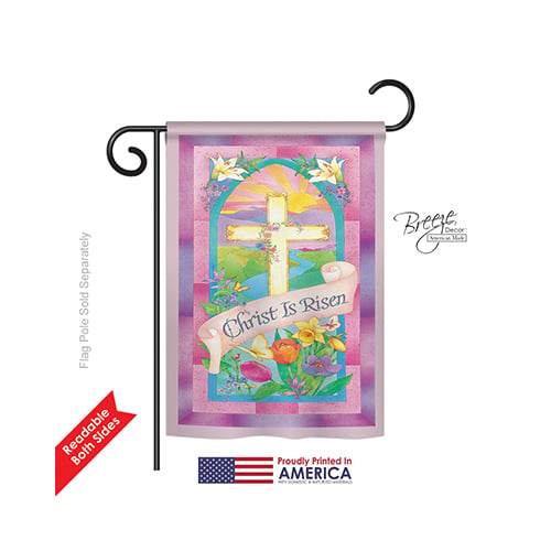 53043 Easter Christ is Risen 2-Sided Impression Garden Flag 13 x 18.5 in.