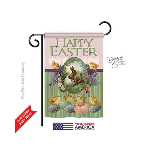 53053 Easter Bunny with Chicks 2-Sided Impression Garden Flag - 13 x 18.5 in.