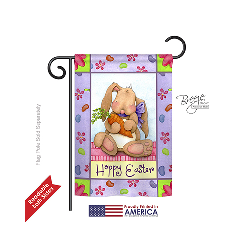 53056 Easter Bunny & Beans 2-Sided Impression Garden Flag - 13 x 18.5 in.