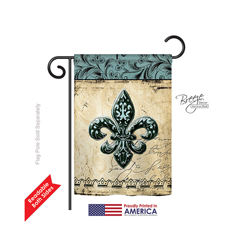 68003 Mardi Gras Fleur De Lys 2-Sided Impression Garden Flag - 13 x 18.5 in.