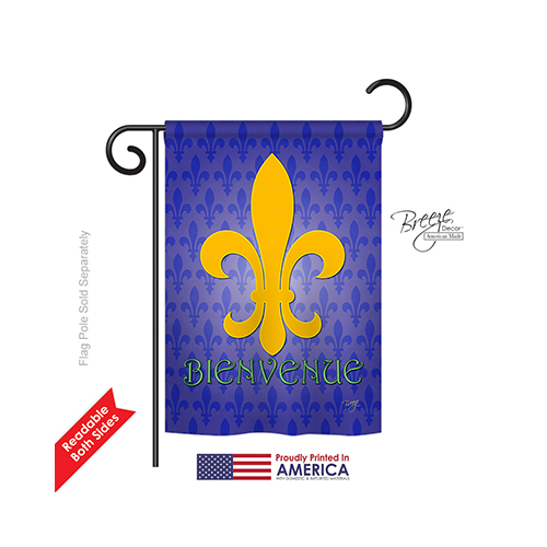 68009 Mardi Gras Bienvenue 2-Sided Impression Garden Flag