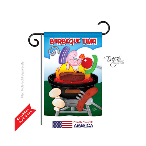 56053 Summer Barbeque Time 2-Sided Impression Garden Flag - 13 x 18.5 in.