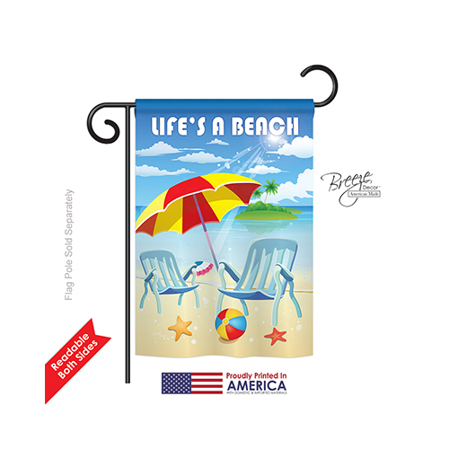 56057 Summer Lifes a Beach 2-Sided Impression Garden Flag 13 x 18.5 in.