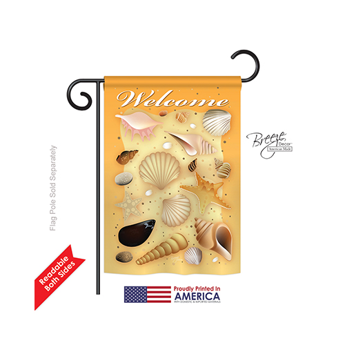 56059 Summer Welcome Shells 2-Sided Impression Garden Flag - 13 x 18.5 in.