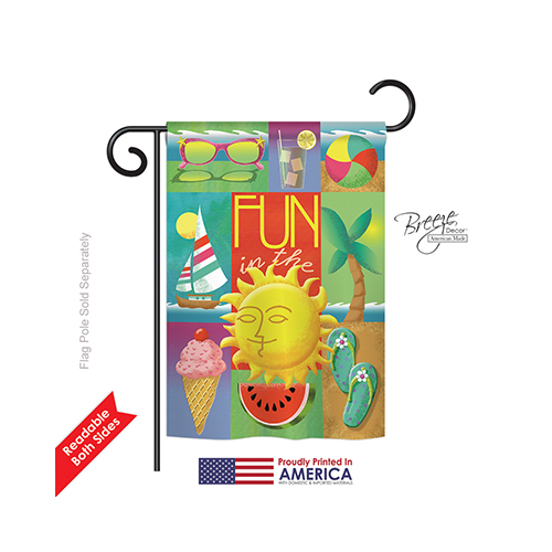 56065 Summer Summer Collage 2-Sided Impression Garden Flag - 13 x 18.5 in.