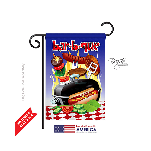 56071 Summer Bar B Que 2-Sided Impression Garden Flag - 13 x 18.5 in.