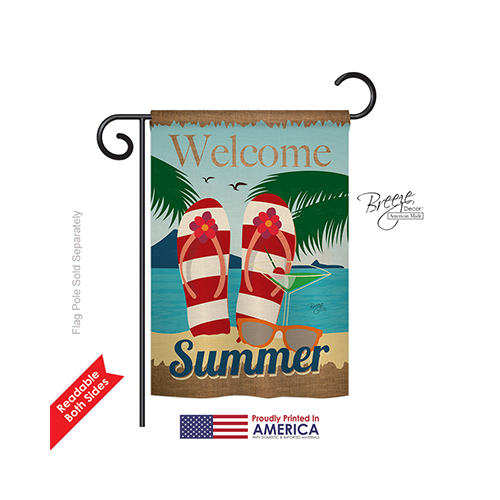 56075 Summer Welcome Summer 2-Sided Impression Garden Flag - 13 x 18.5 in.