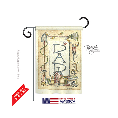 65083 Dad Border 2-Sided Impression Garden Flag - 13 x 18.5 in.