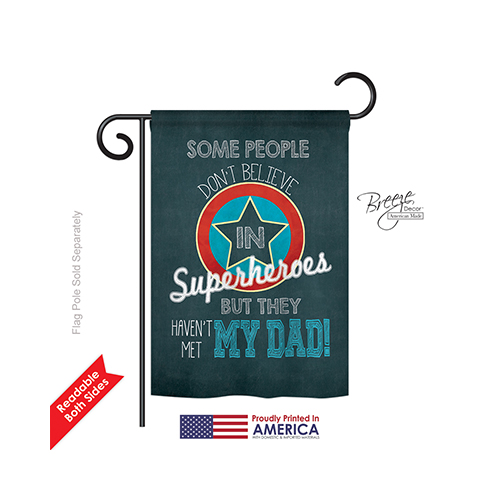 65104 Superhero Dad 2-Sided Impression Garden Flag - 13 x 18.5 in.