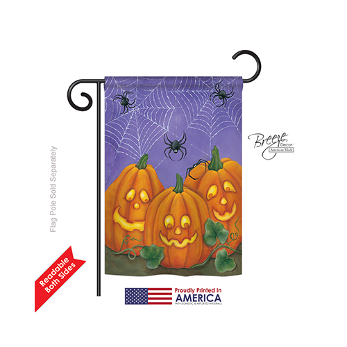62054 Halloween 3 Pumpkins 2-Sided Impression Garden Flag - 13 x 18.5 in.
