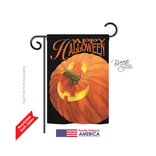 62057 Halloween Jack O Lantern 2-Sided Impression Garden Flag - 13 x 18.5 in.