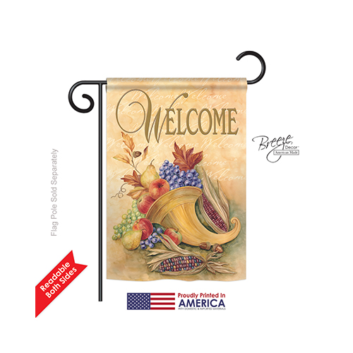 63042 Harvest & Autumn Autumn Cornucopia 2-Sided Impression Garden Flag - 13 x 18.5 in.