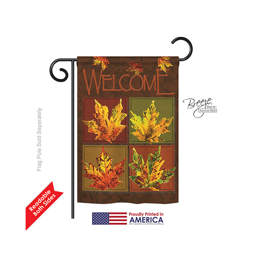 63048 Harvest & Autumn Fall Leaves Collage 2-Sided Impression Garden Flag - 13 x 18.5 in.
