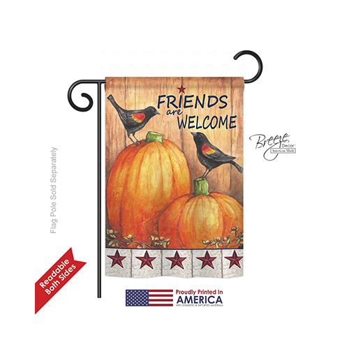 63059 Harvest & Autumn Friends Welcome Crows 2-Sided Impression Garden Flag - 13 x 18.5 in.