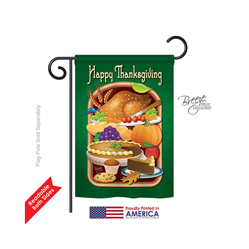 Thanksgiving Thanksgiving Feast 2-Sided Impression Garden Flag - 13 x 18.5 in.