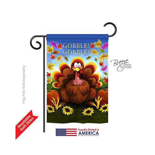 63051 Thanksgiving Gobble 2-Sided Impression Garden Flag - 13 x 18.5 in.