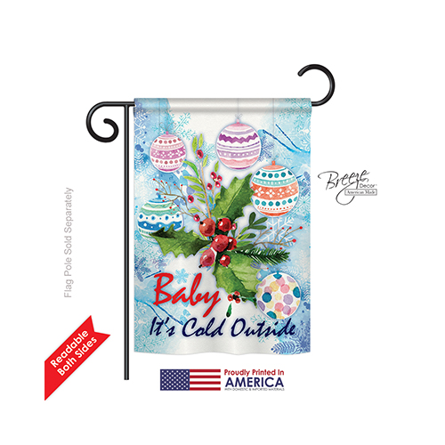 64005 Winter Baby Its Cold 2-Sided Impression Garden Flag - 13 x 18.5 in.