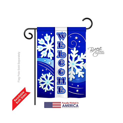 Winter Welcome Winter 2-Sided Impression Garden Flag - 13 x 18.5 in.