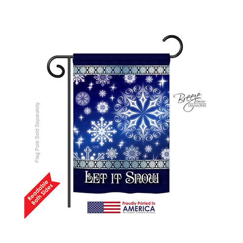 64076 Winter Let It Snow Dream 2-Sided Impression Garden Flag - 13 x 18.5 in.