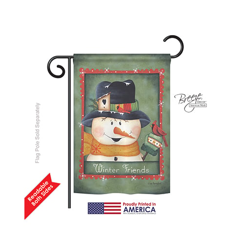 64092 Winter Winter Friends 2-Sided Impression Garden Flag - 13 x 18.5 in.